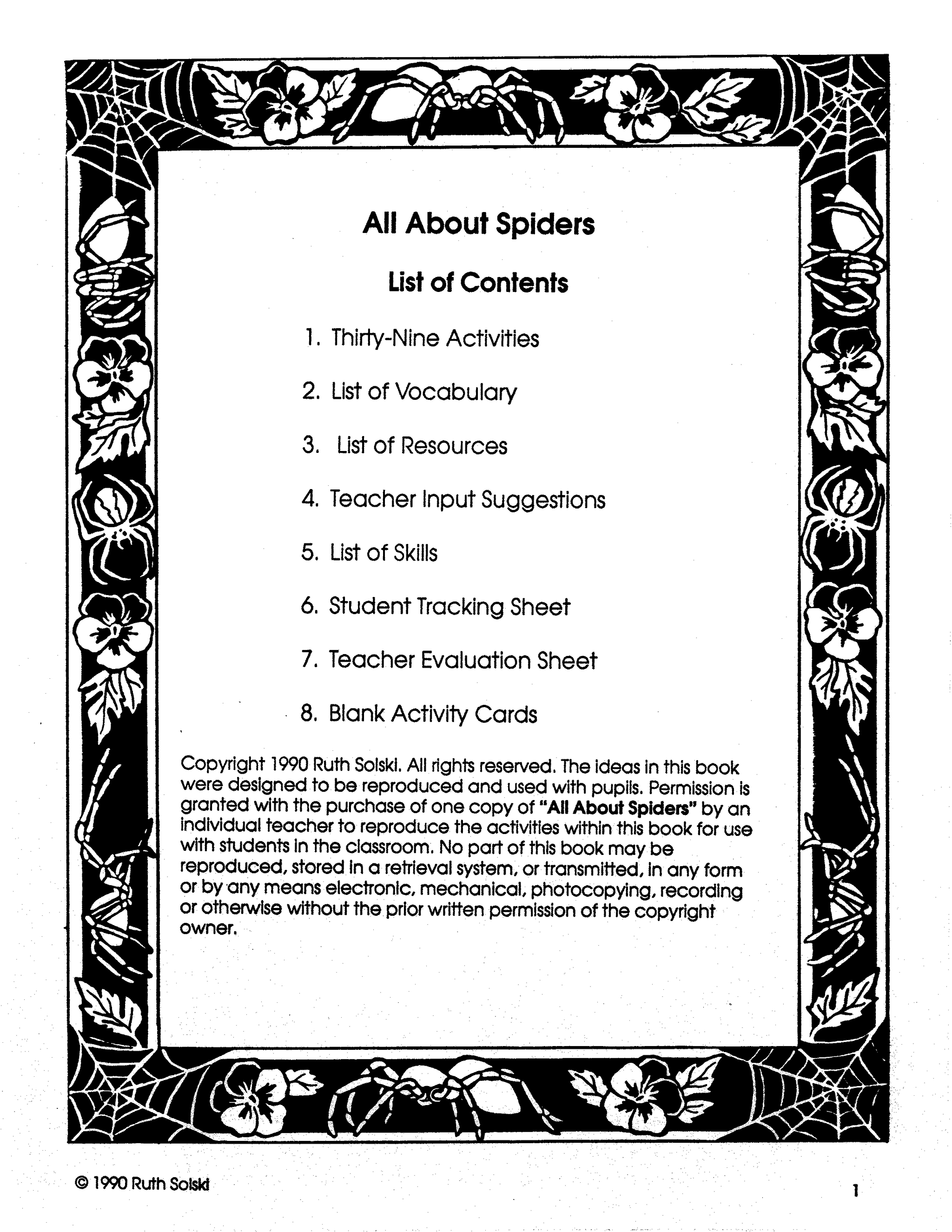 All About Spiders Grade 3-6