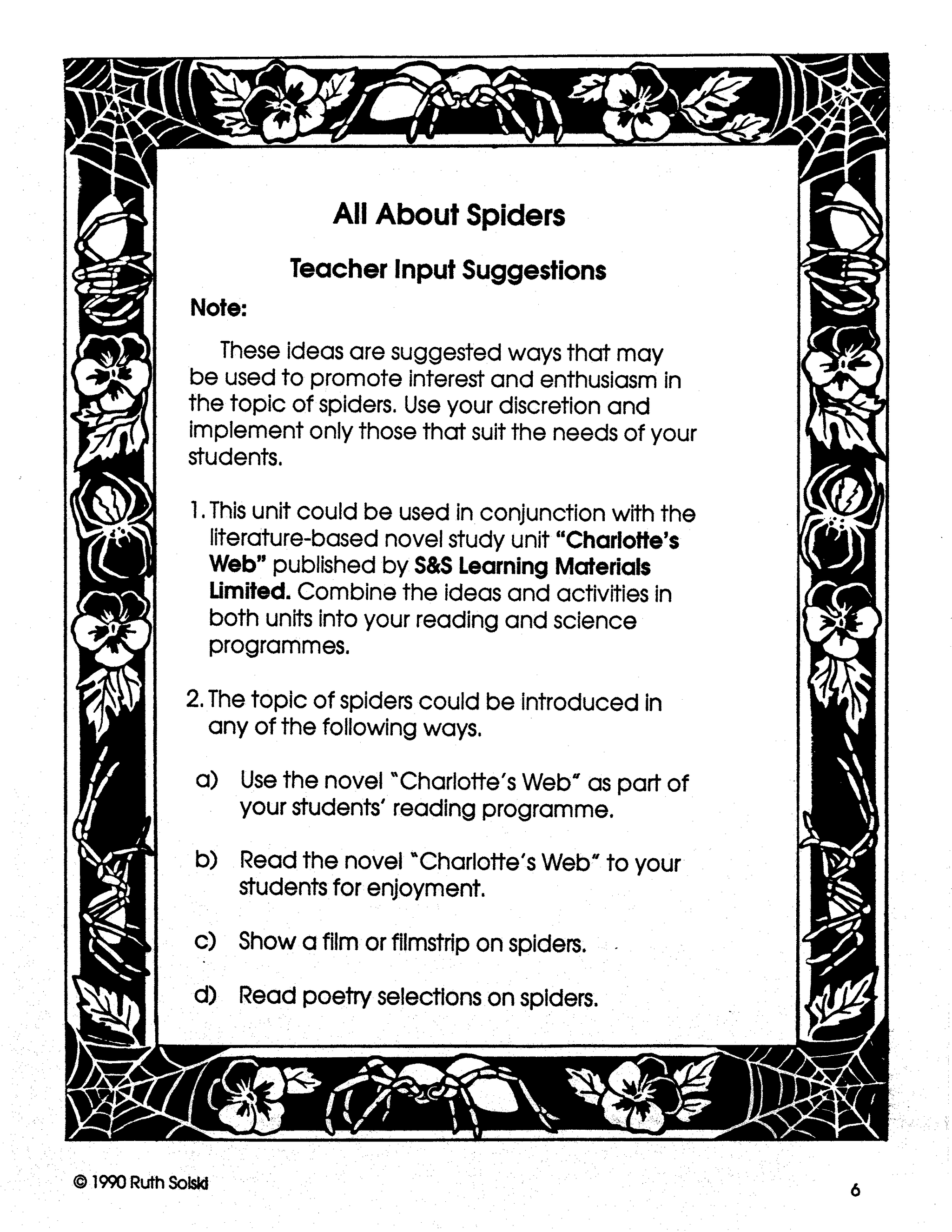 All About Spiders Grade 3-6