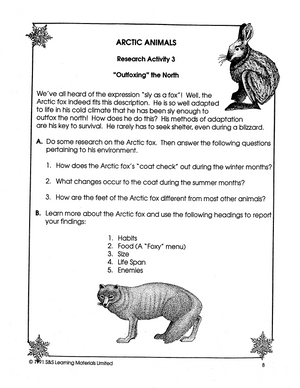 Arctic Animals Grade 4-6