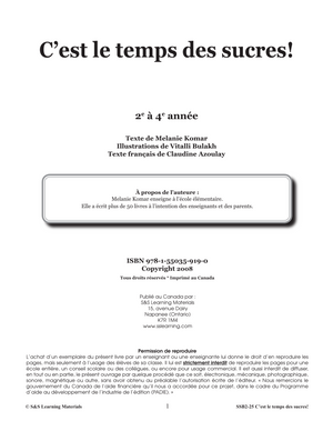 C'est le temps des sucres! 2e à 4e année