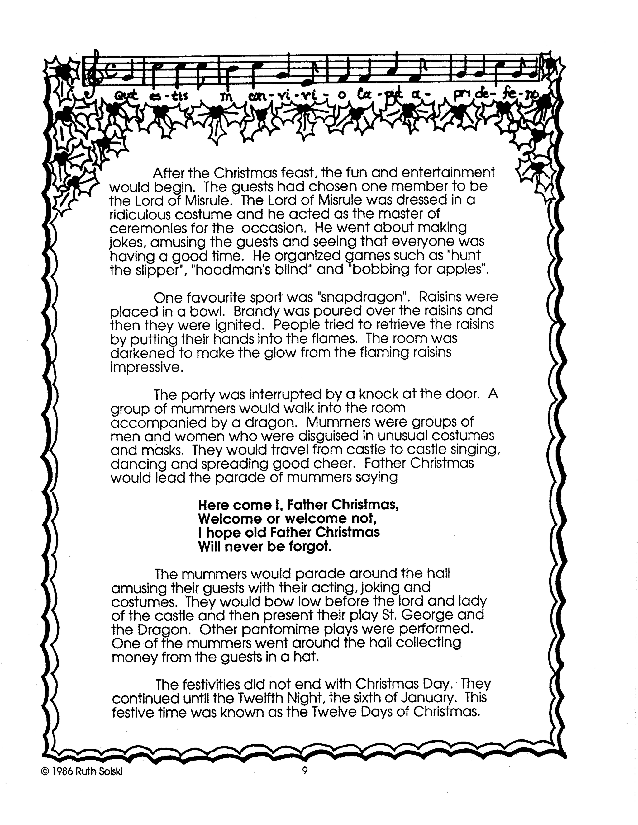 A Medieval Christmas Grades 4-6