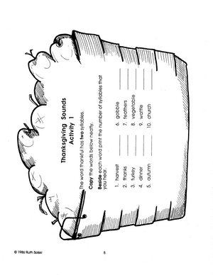 A Time of Plenty Grade 2 - Thanksgiving Centers