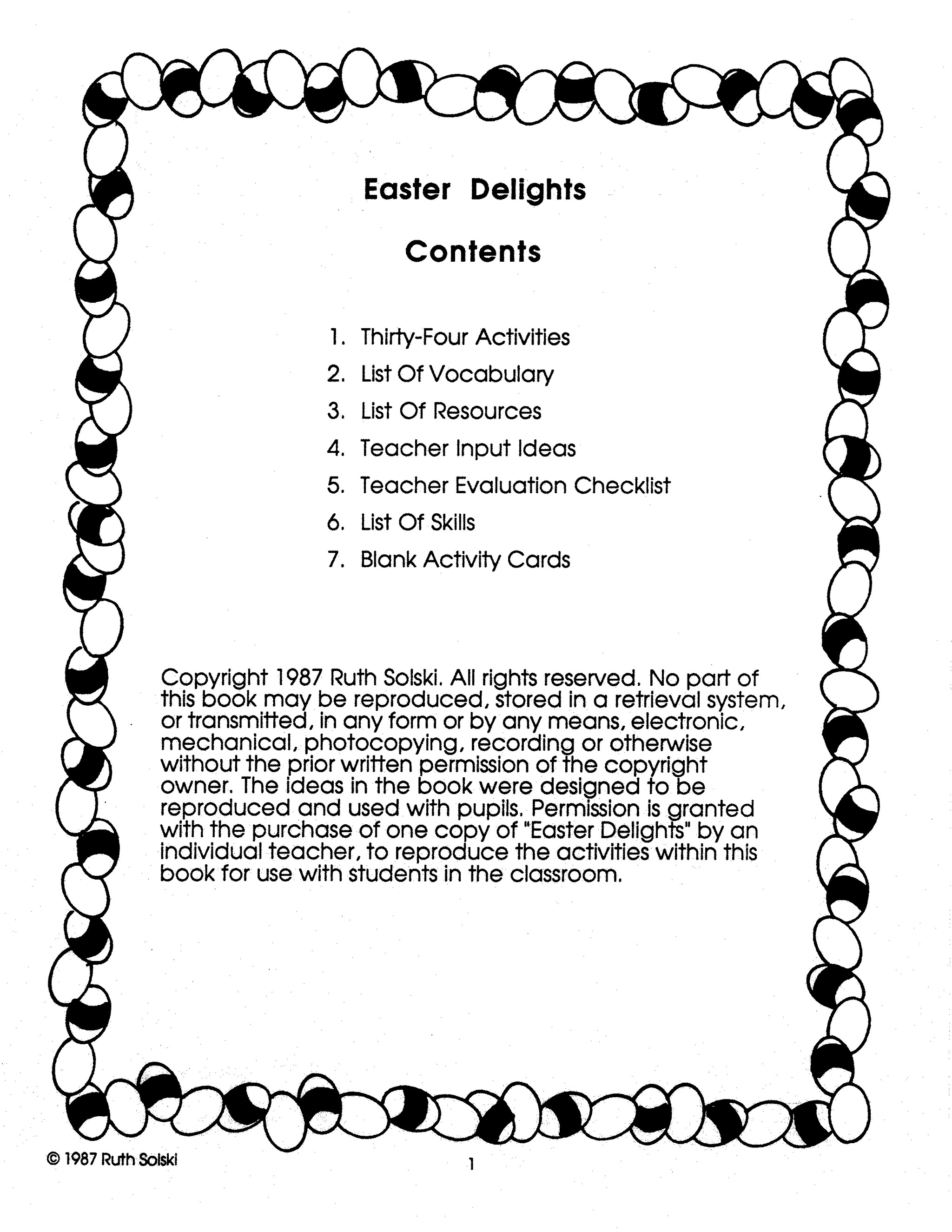 Easter Delights Theme Grades PreK-K