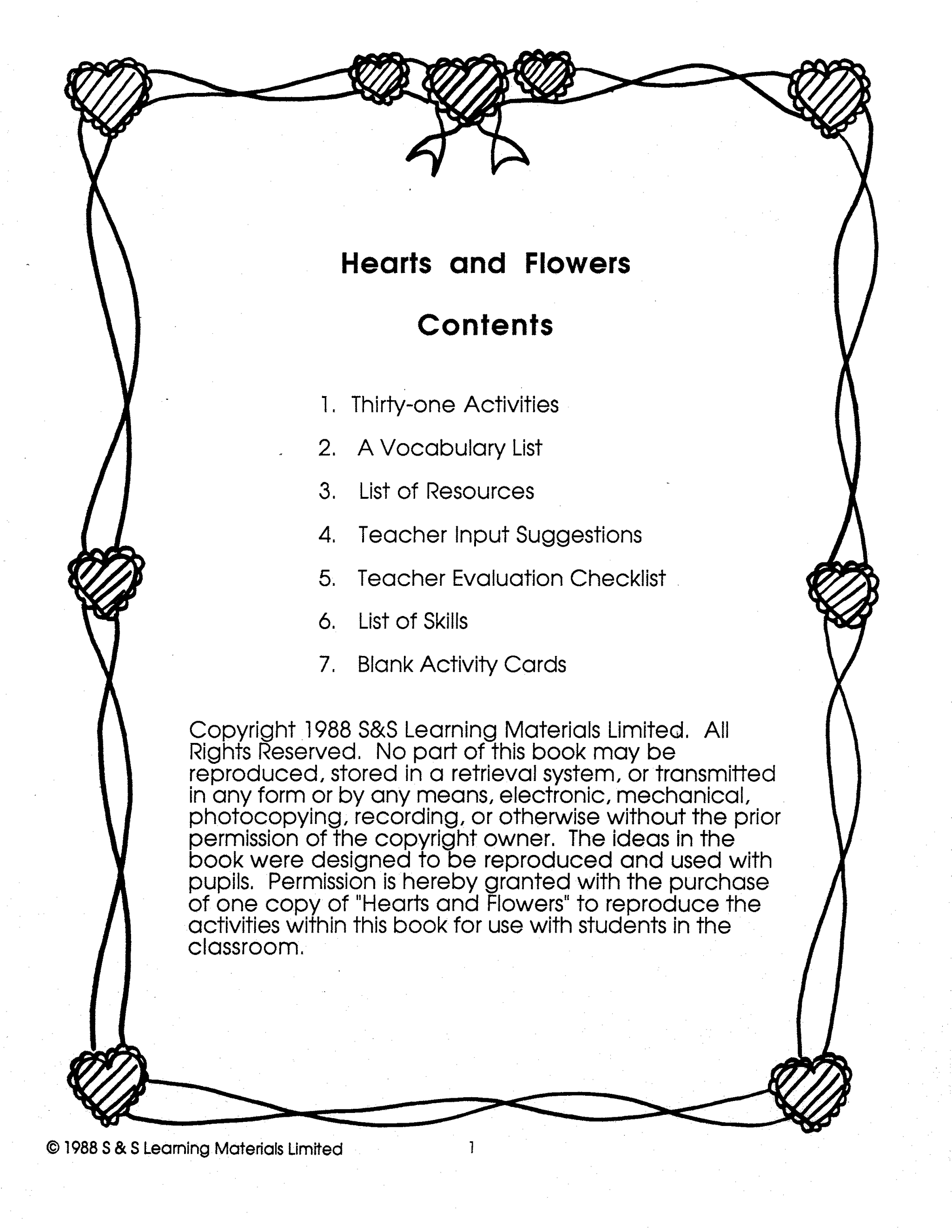 Hearts and Flowers Theme Grades Prek-K