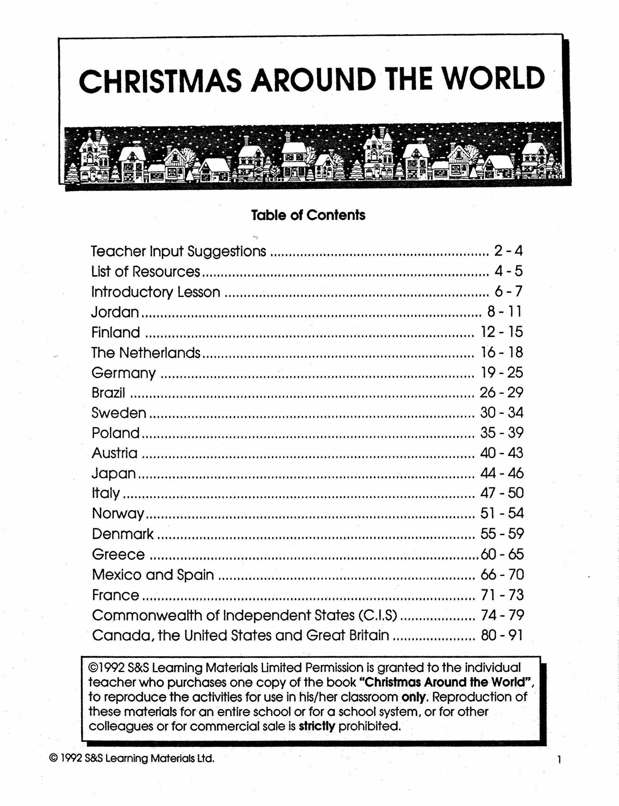 Christmas Around the World Grades 4-6