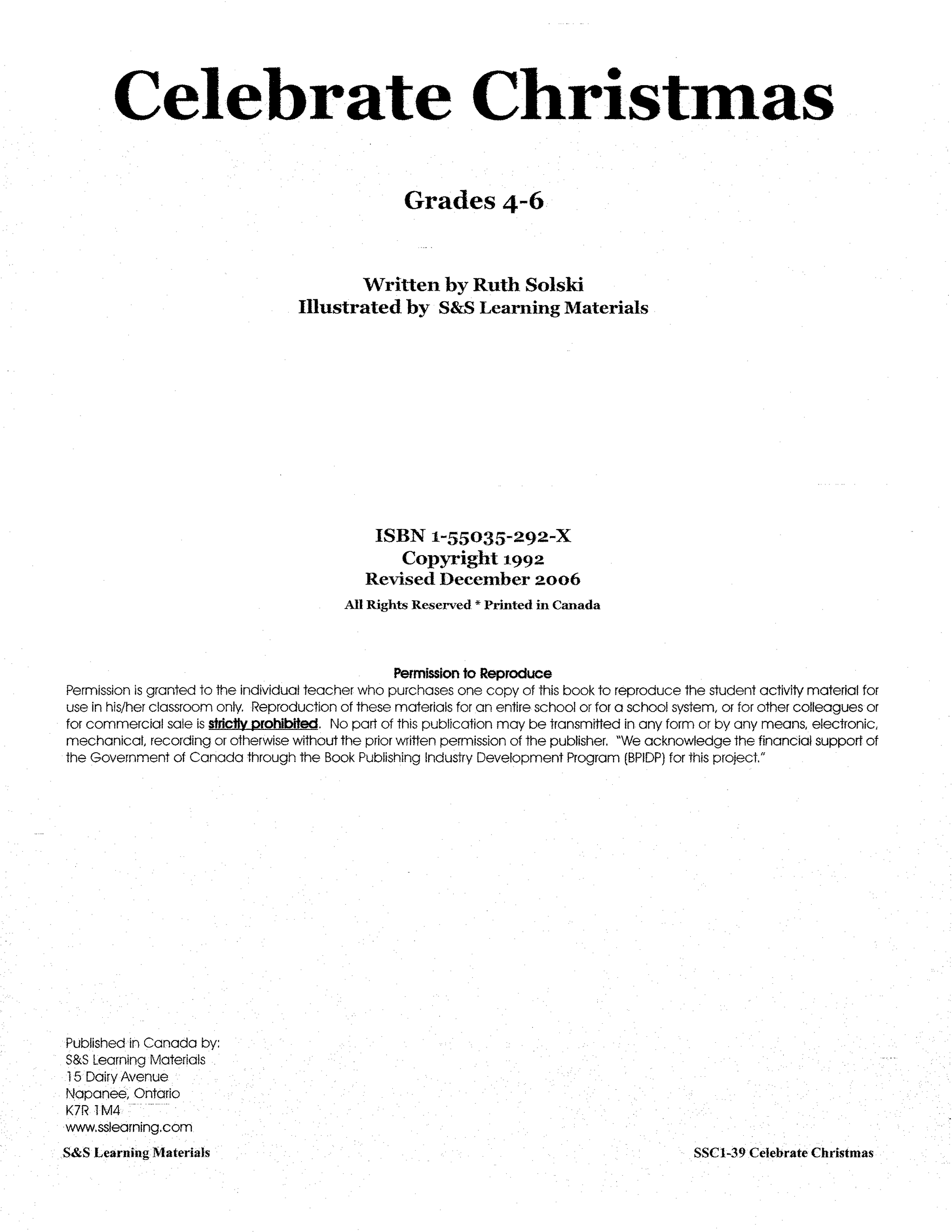 Celebrate Christmas Grade 4-6