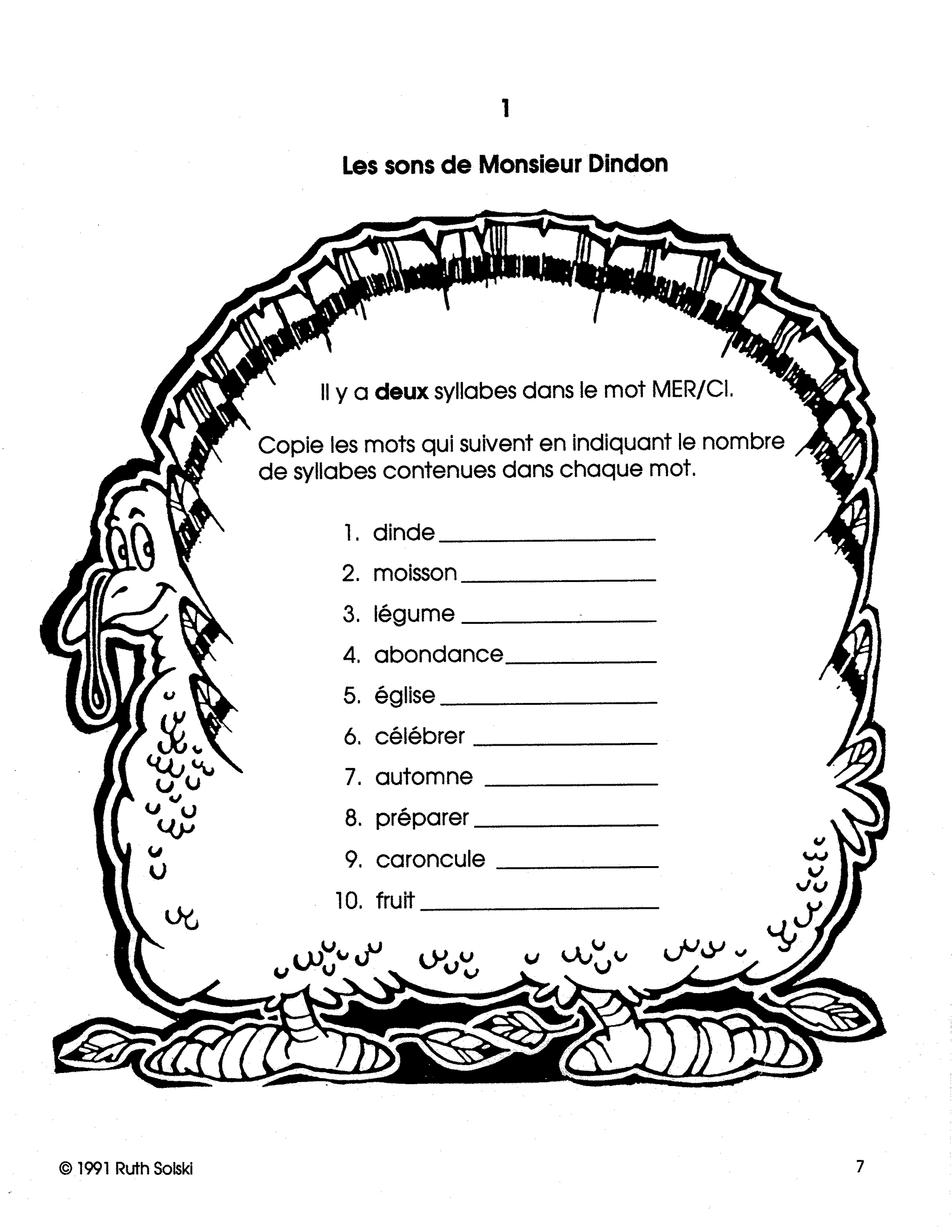 L'action de grâce 2e à 3e année