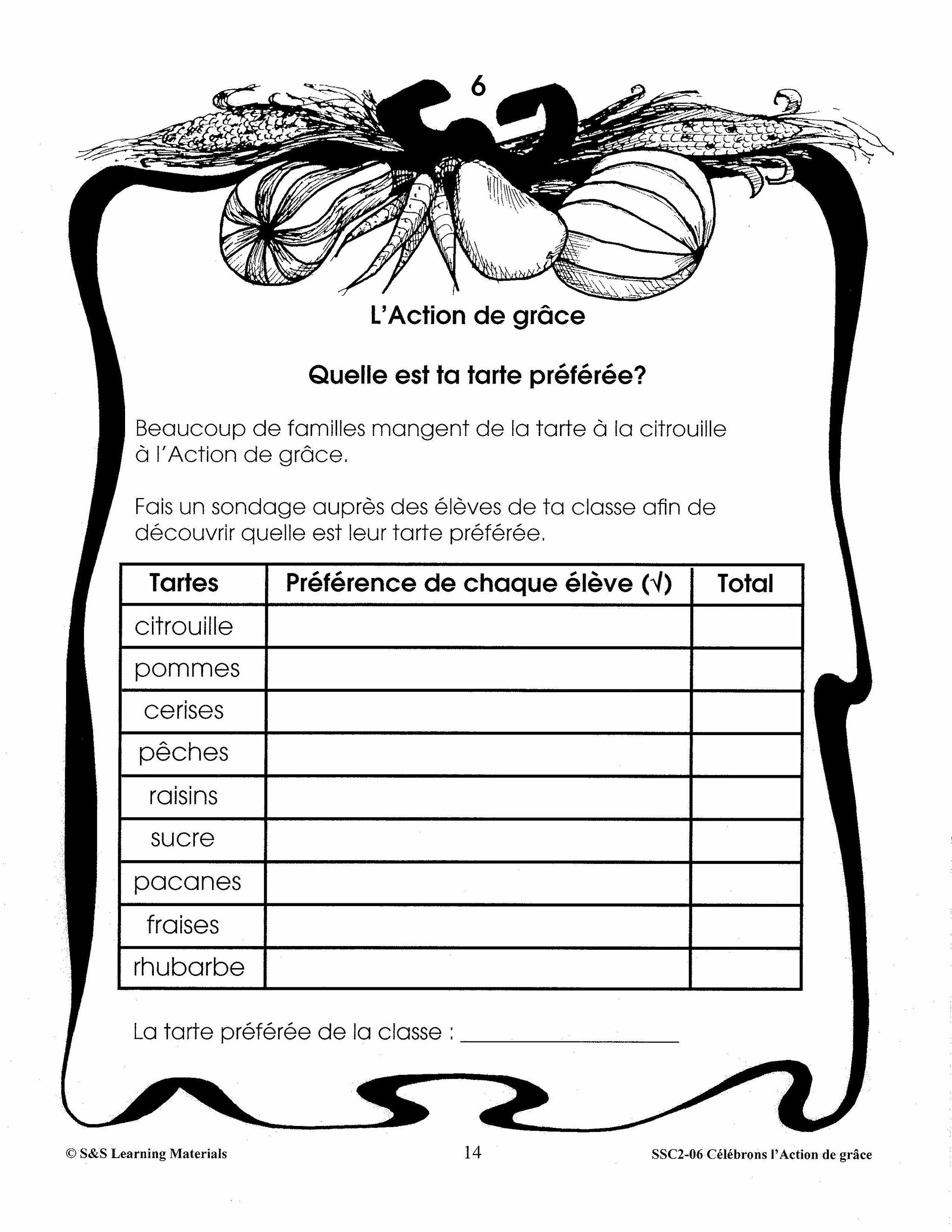 Célébrons l'action de grâce 3e à 4e année