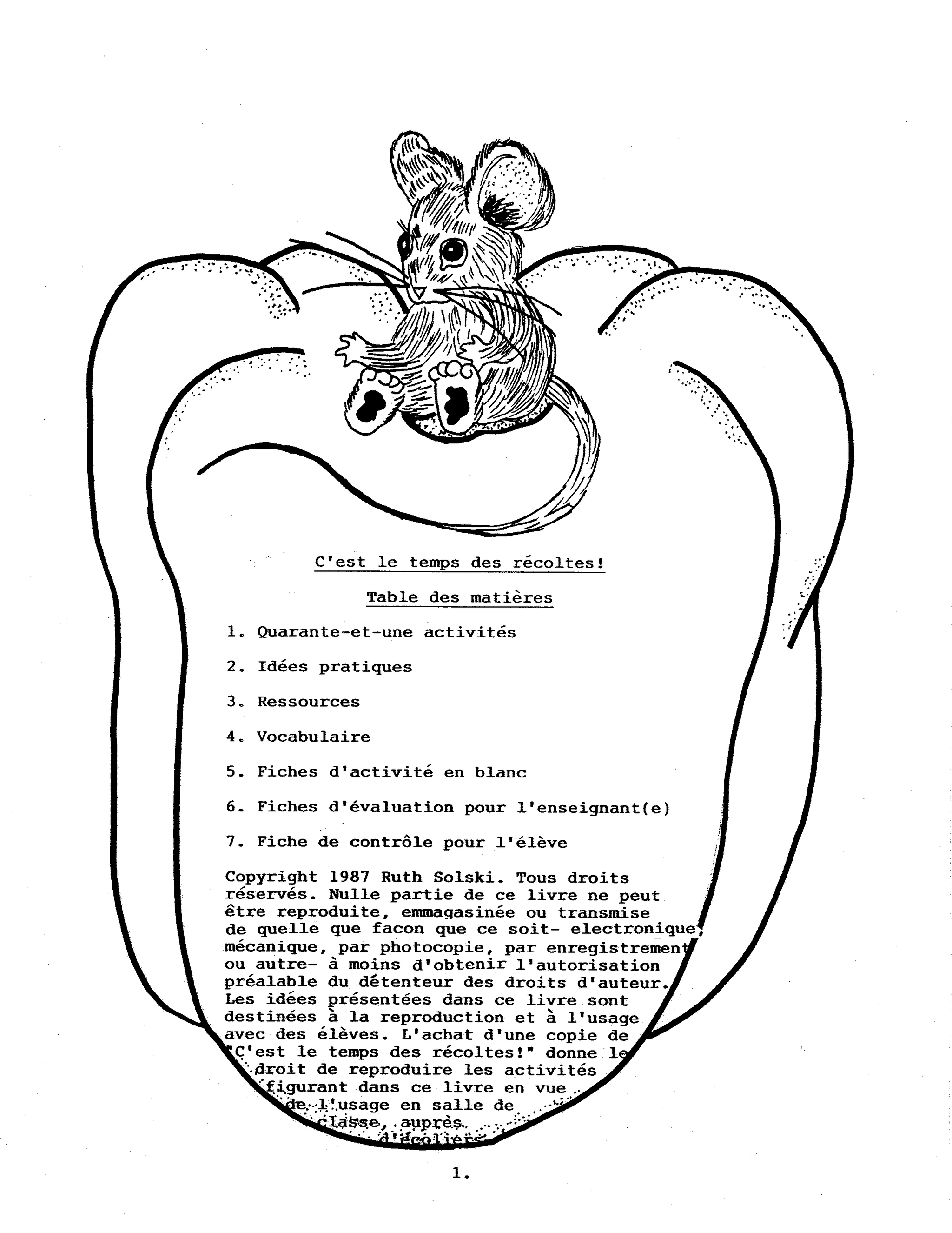 C'est le temps des récoltes! 1e à 2e année