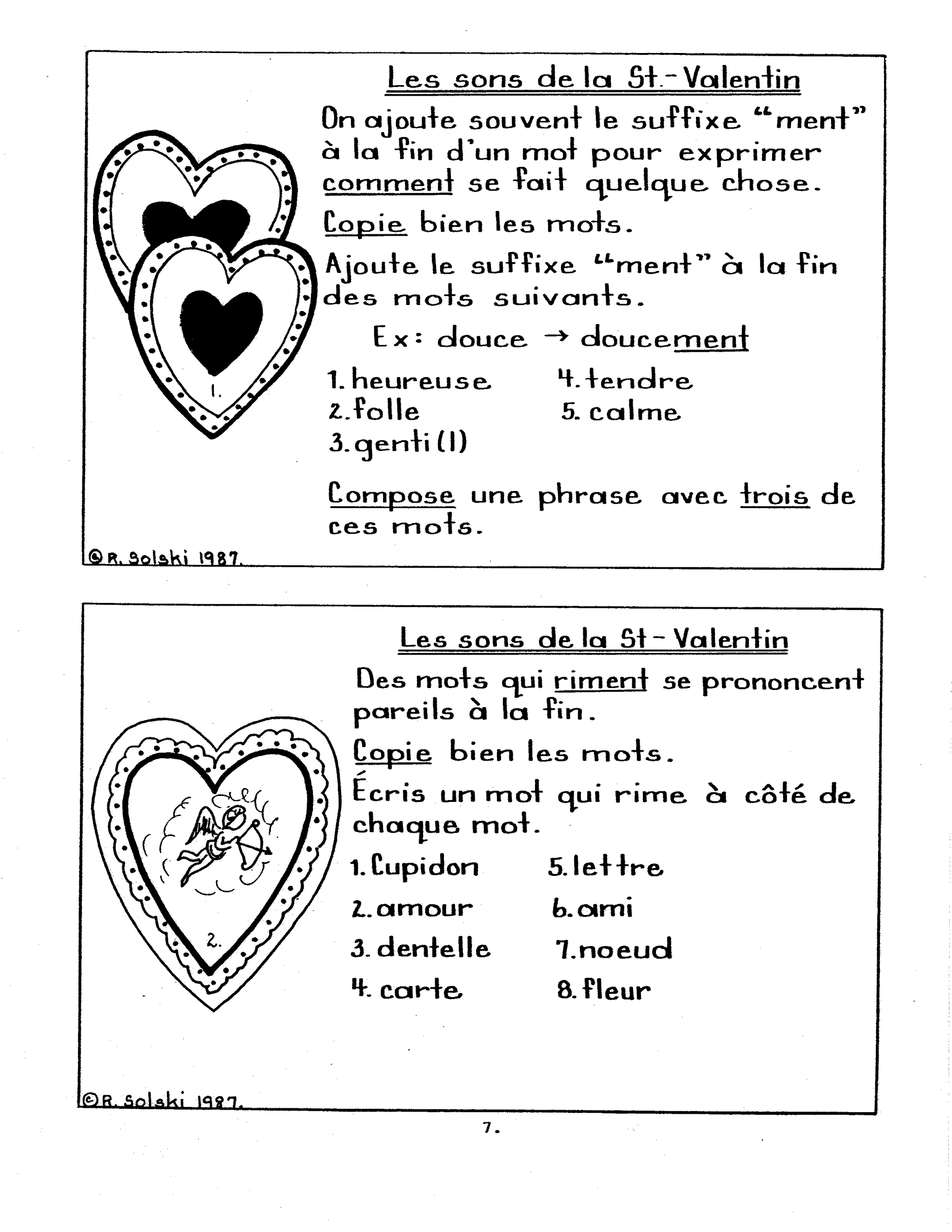 A toi pour toujours, ma Valentine! 2e année