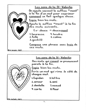 A toi pour toujours, ma Valentine! 2e année