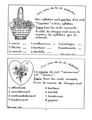 A toi pour toujours, ma Valentine! 2e année