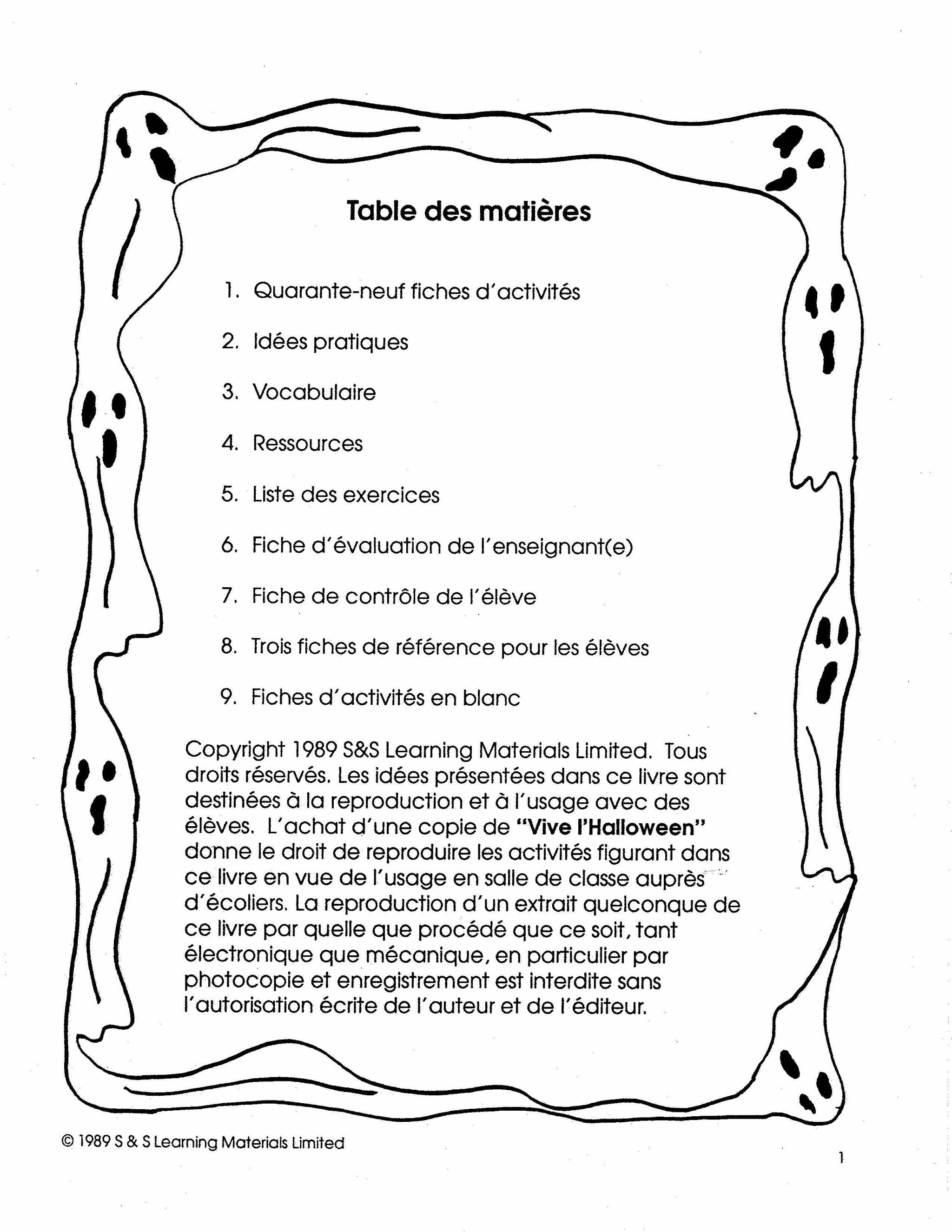 Vive l'Halloween 1e année