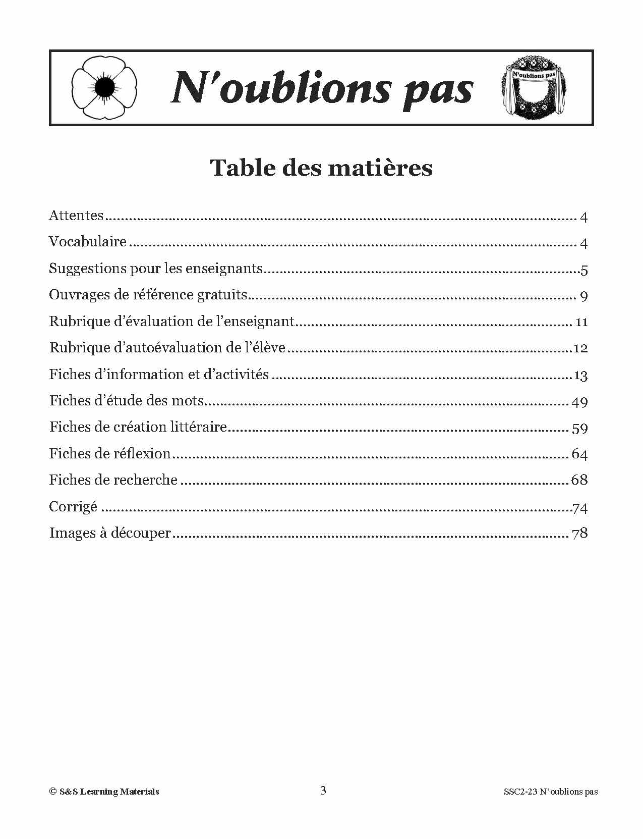 N'oublions pas 4e à 6e année