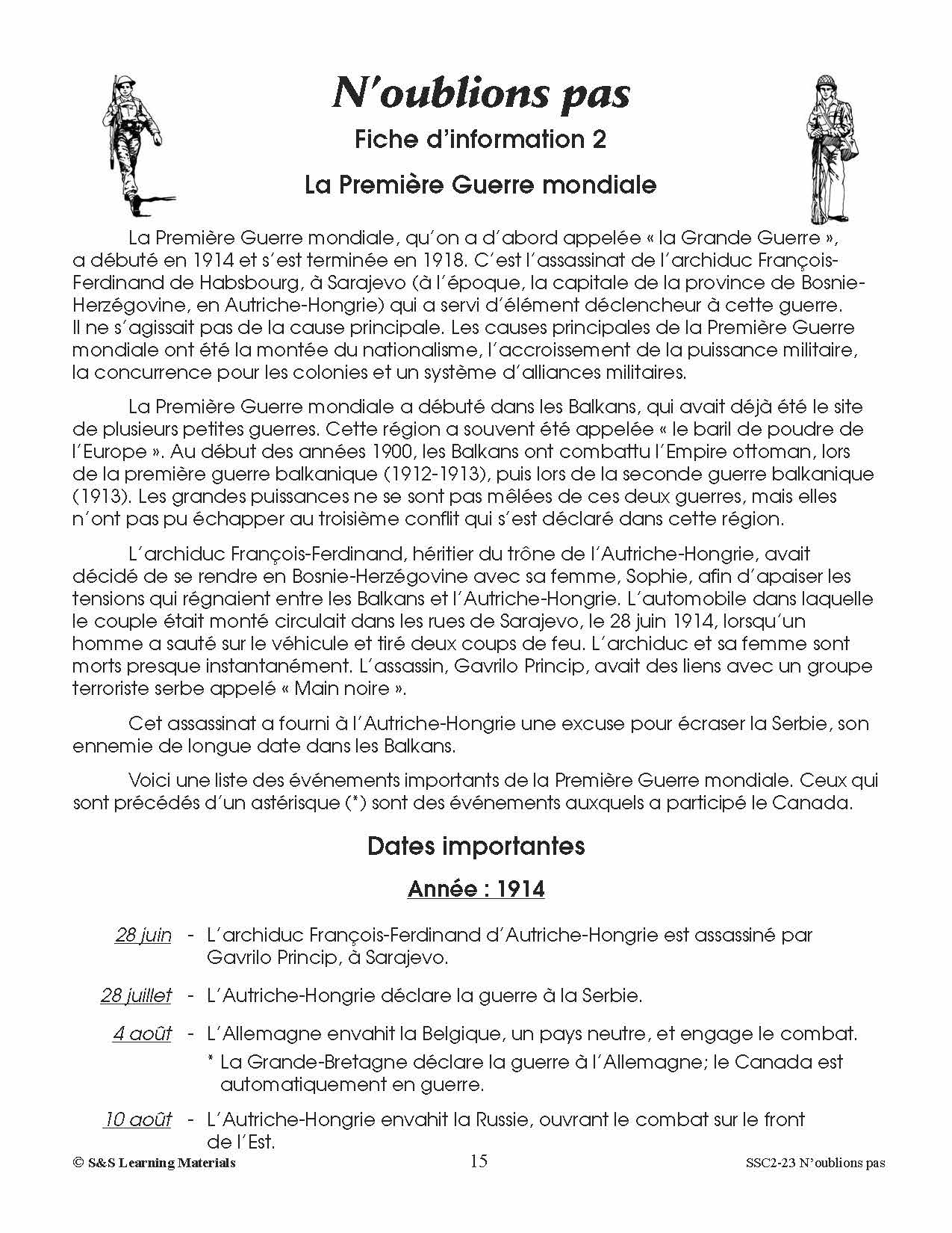 N'oublions pas 4e à 6e année