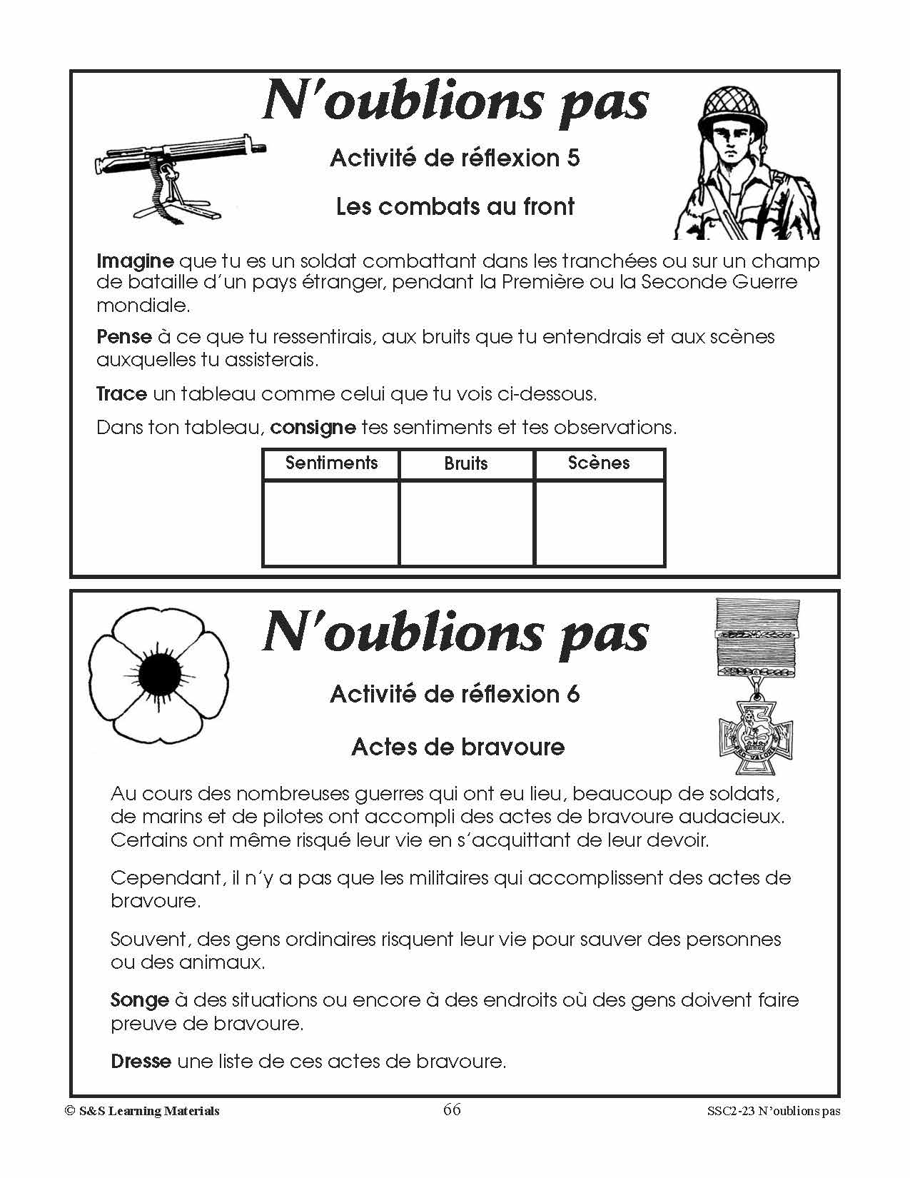 N'oublions pas 4e à 6e année