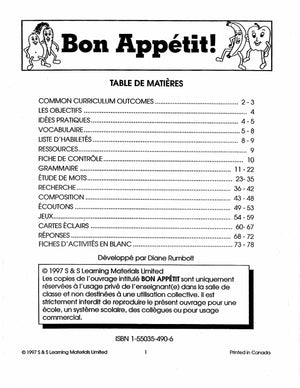 Bon appétit! 7e à 8e année