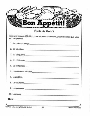 Bon appétit! 7e à 8e année