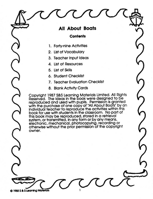 All About Boats Grades 2-4