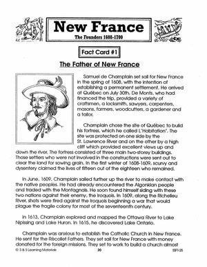 New France Part I: The Founders 1608-1700 Grades 7-8