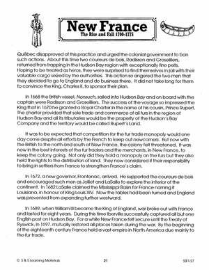 New France Part II: The Rise & Fall 1700-1775 Grades 7-8