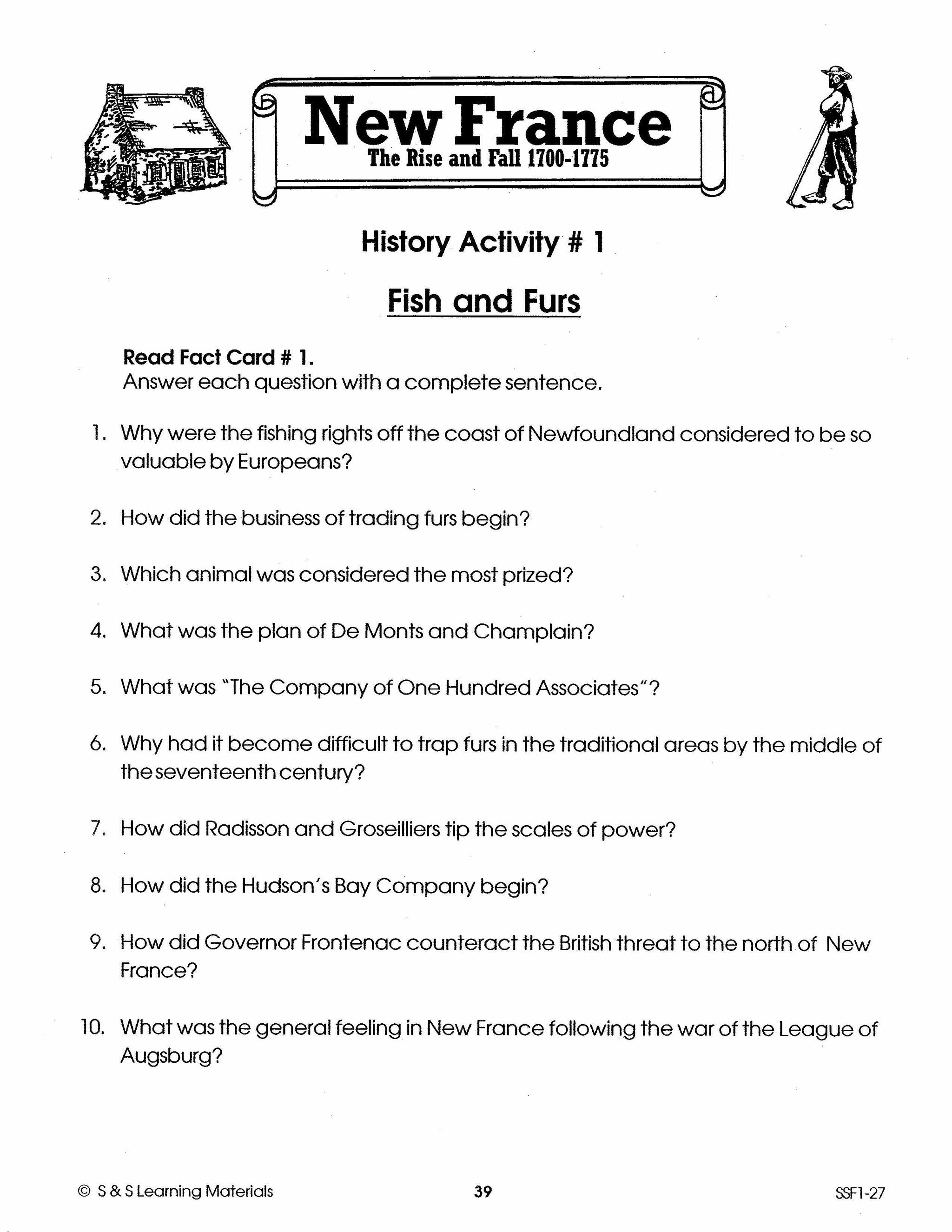 New France Part II: The Rise & Fall 1700-1775 Grades 7-8