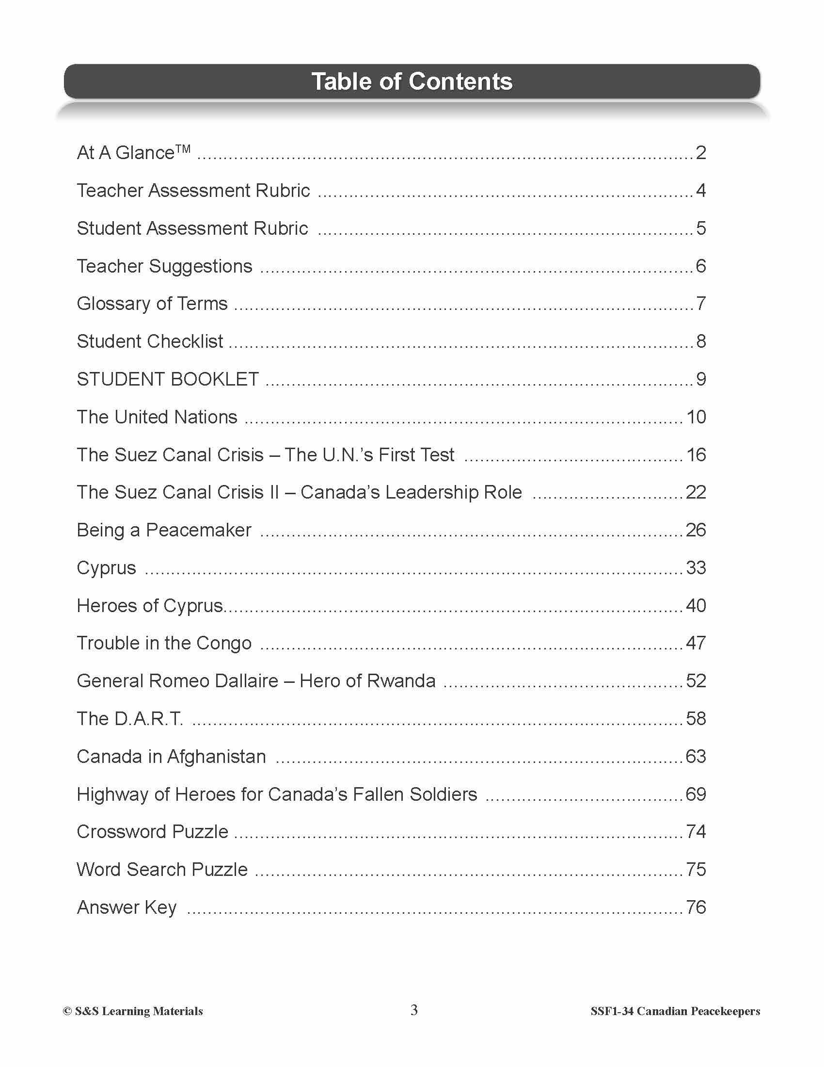 Canadian Peacekeepers Grades 5-8