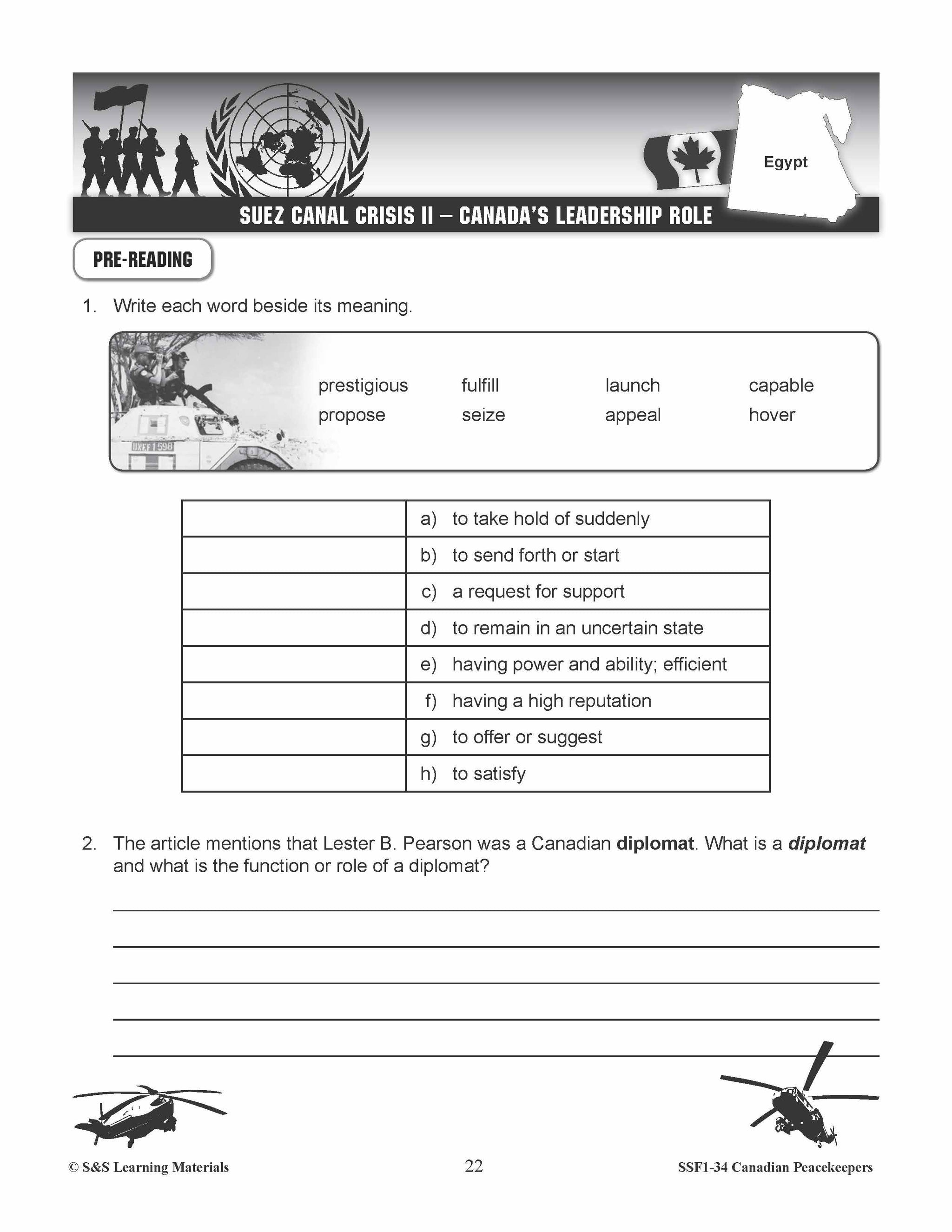 Canadian Peacekeepers Grades 5-8