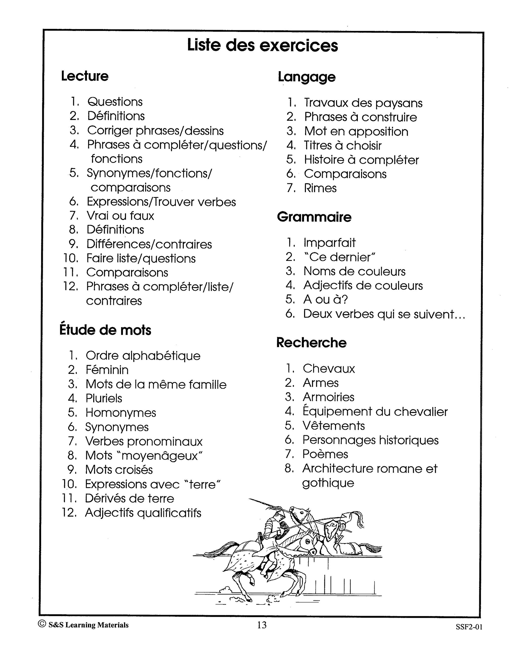 Le Moyen Age 4e à 6e année