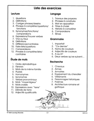 Le Moyen Age 4e à 6e année