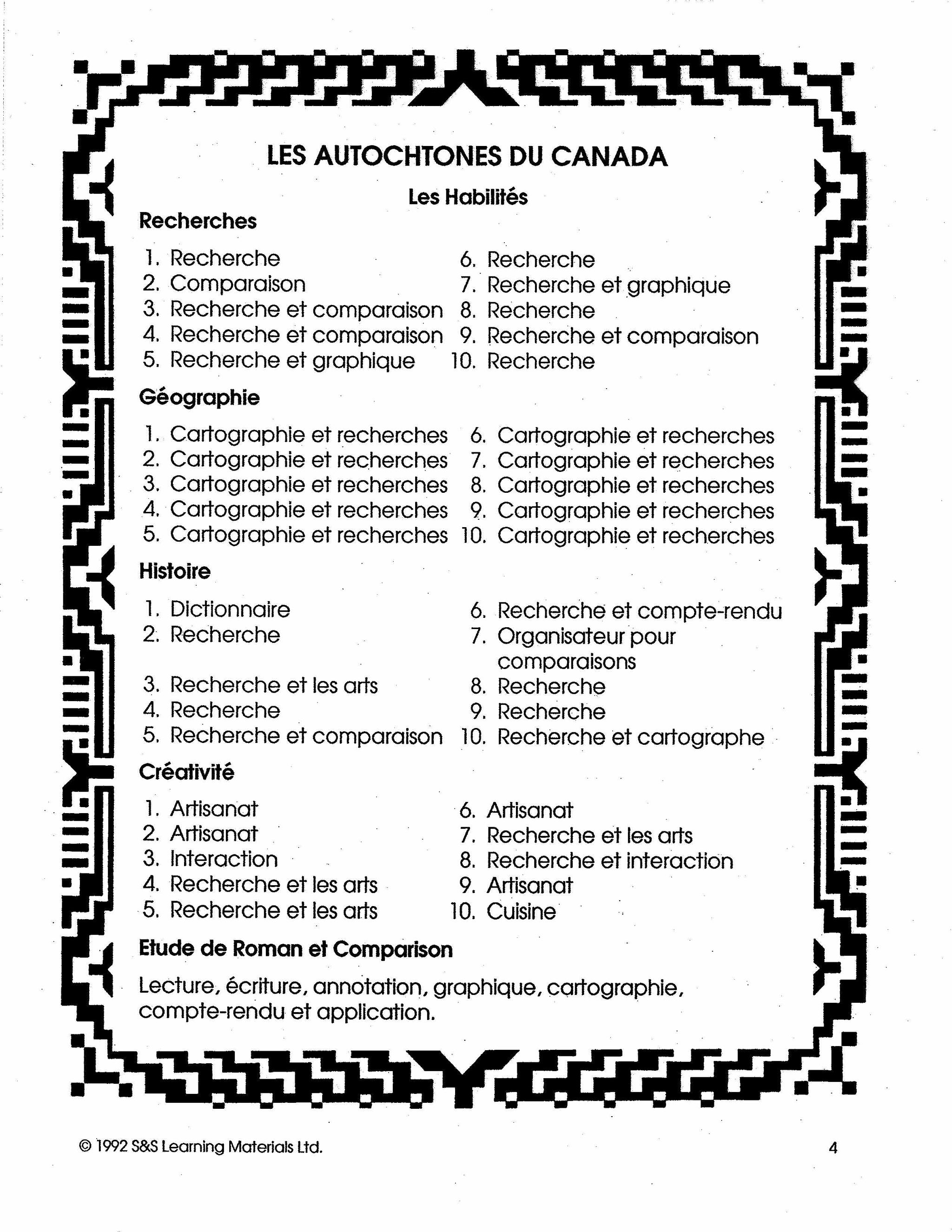 Les autochtones du Canada 7e à 8e année