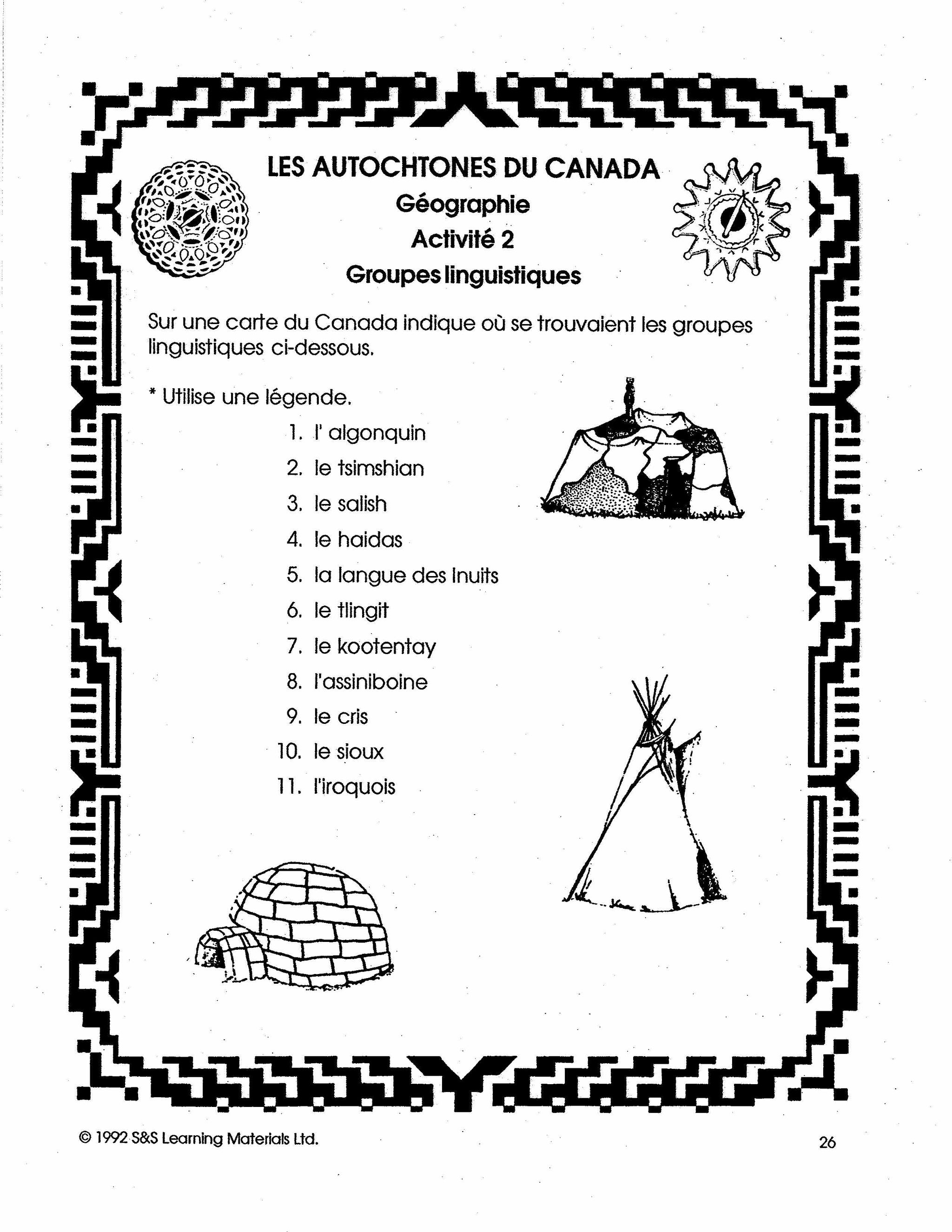 Les autochtones du Canada 7e à 8e année