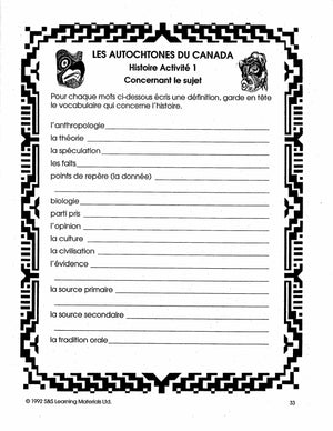 Les autochtones du Canada 7e à 8e année