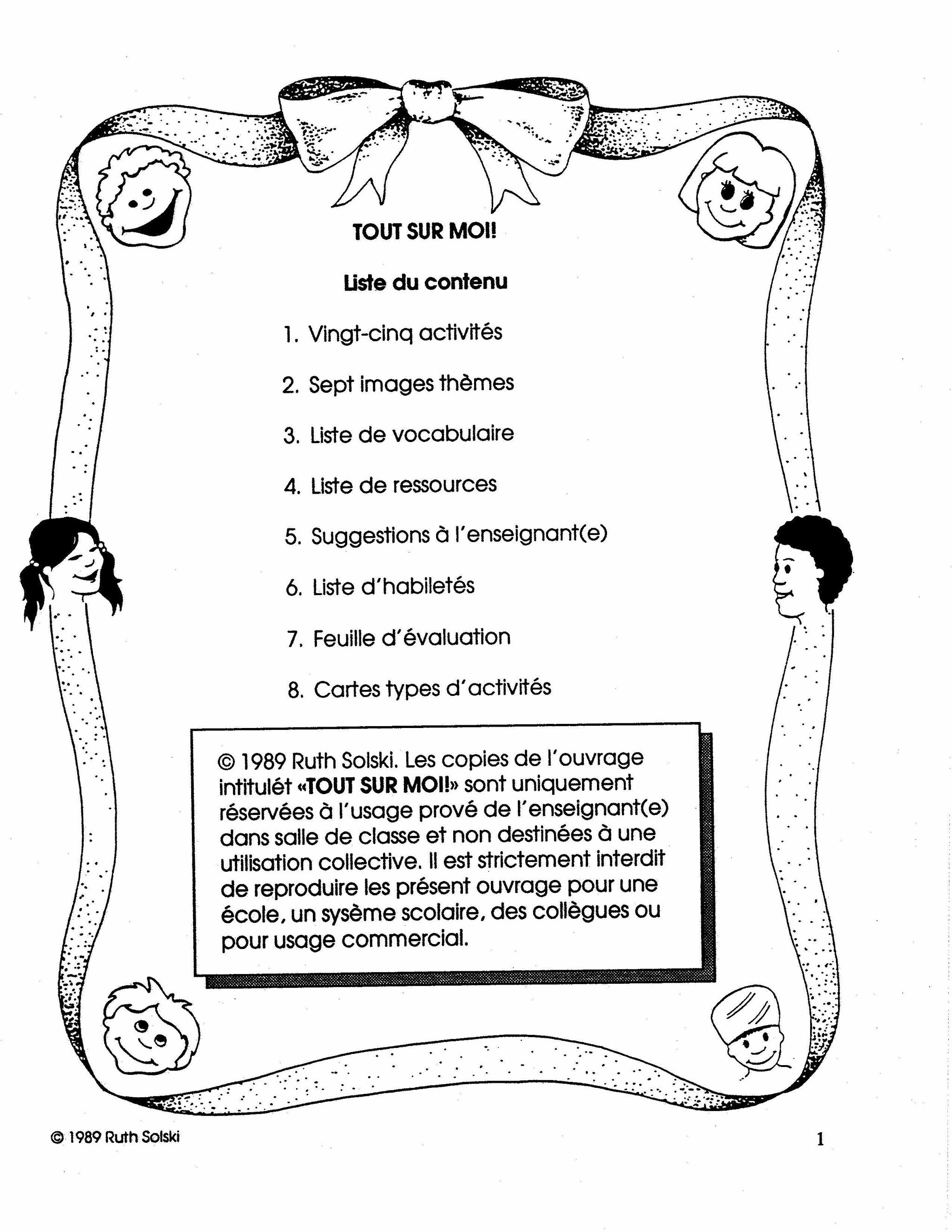 Tout sur moi! 1e année