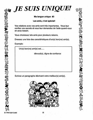 Je suis unique! 4e à 6e année