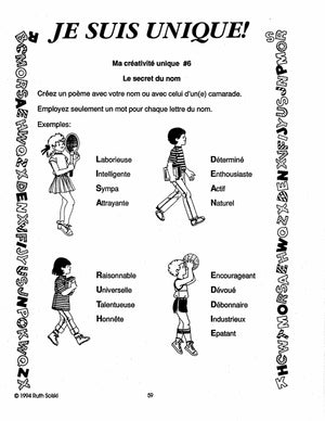 Je suis unique! 4e à 6e année