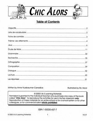 Chic alors! 7e à 8e année