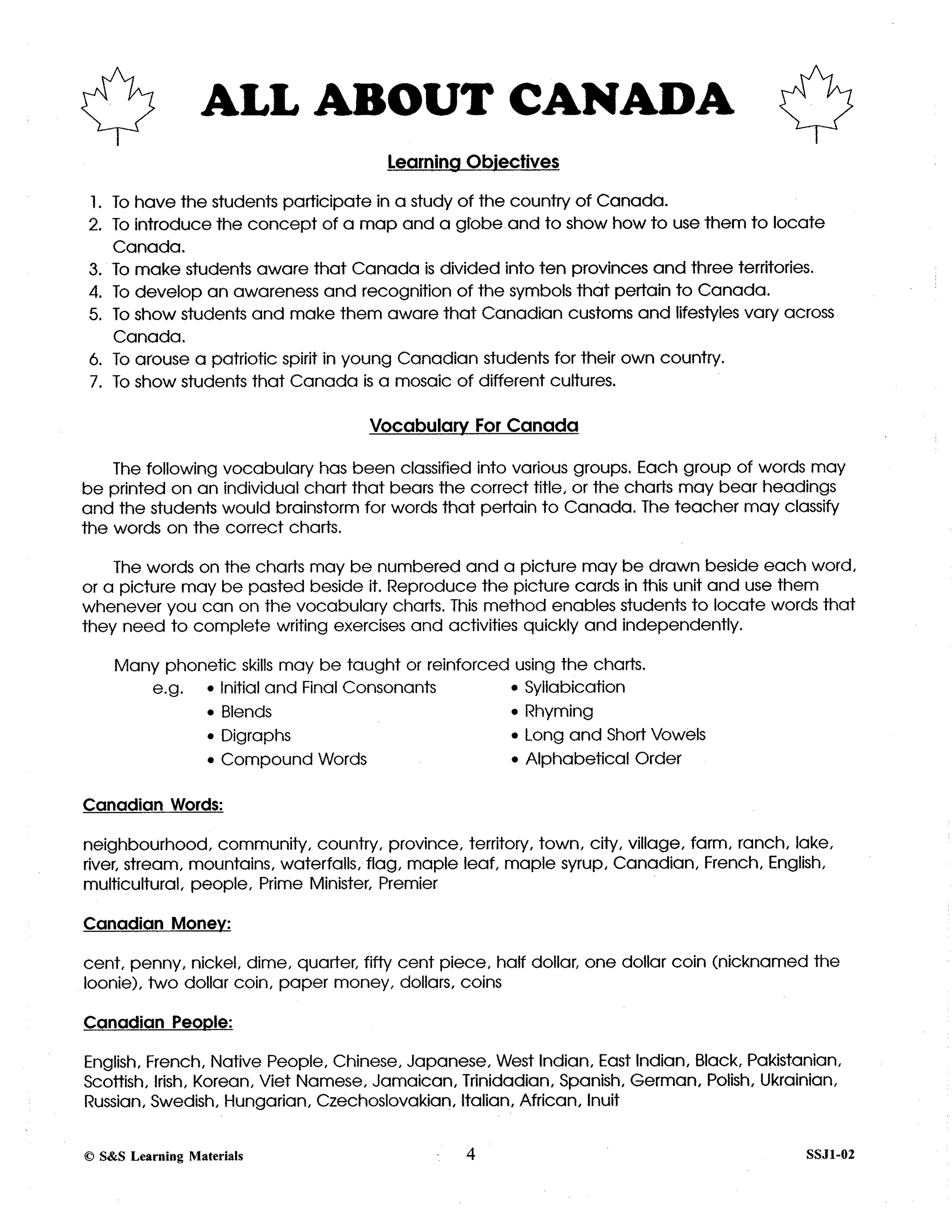 All About Canada Grade 2