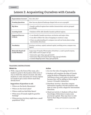 Political & Physical Regions of Canada Grade 4 Ontario Social Studies