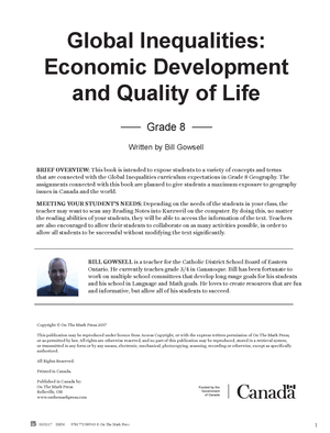 Global Inequalities: Economic Development & Quality of Life Grade 8 Ontario Curriculum