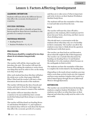 Global Inequalities: Economic Development & Quality of Life Grade 8 Ontario Curriculum