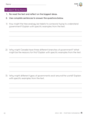 Alberta Grade 6 Social Studies: Government: Rights, Responsibilities & History