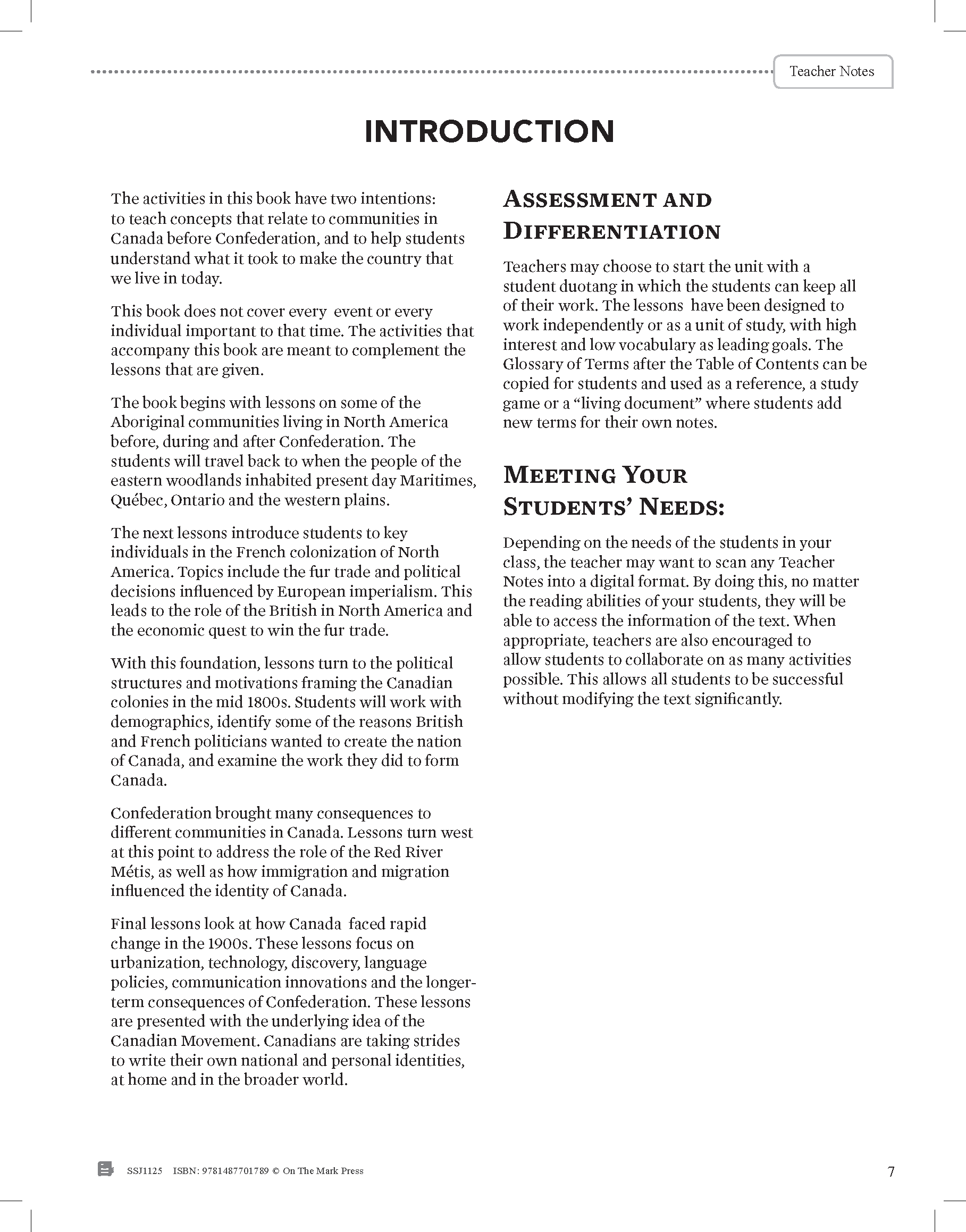 Alberta Grade 7 Social Studies: Canada: Origins, Histories & Movement of People