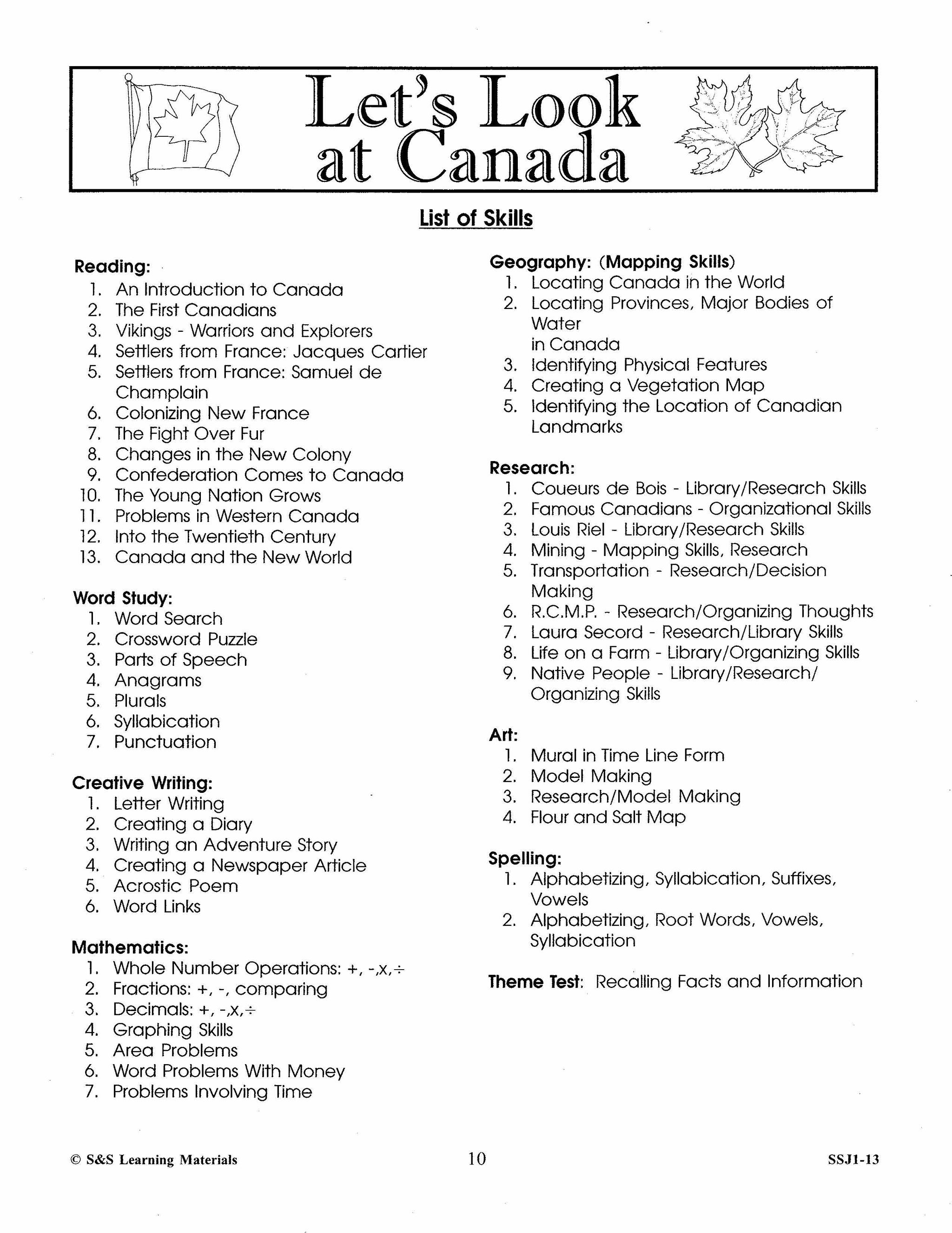 Let's Look at Canada Grades 4-6 (Canadian History)