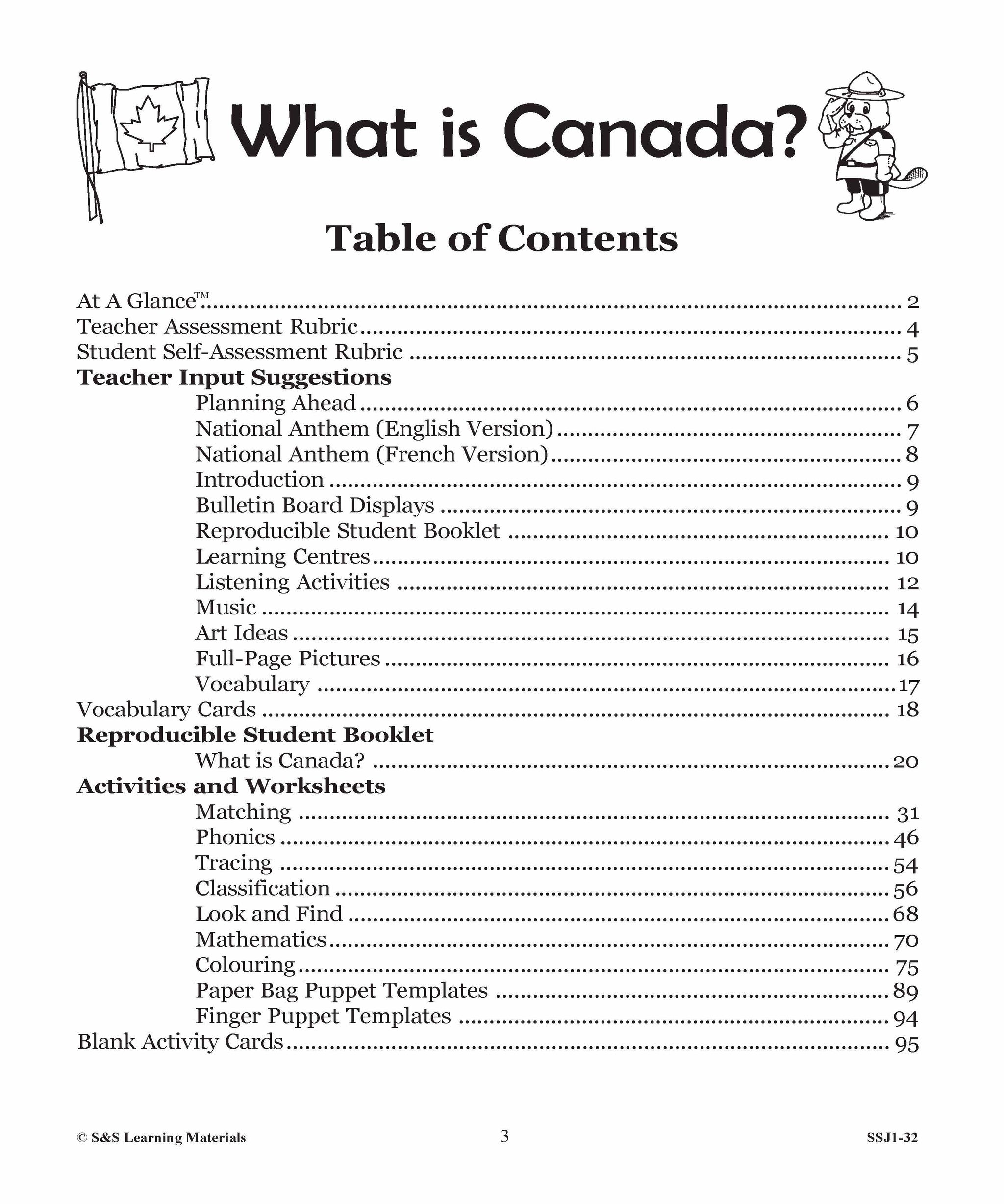 What is Canada? Grades Preschool to Kindergarten