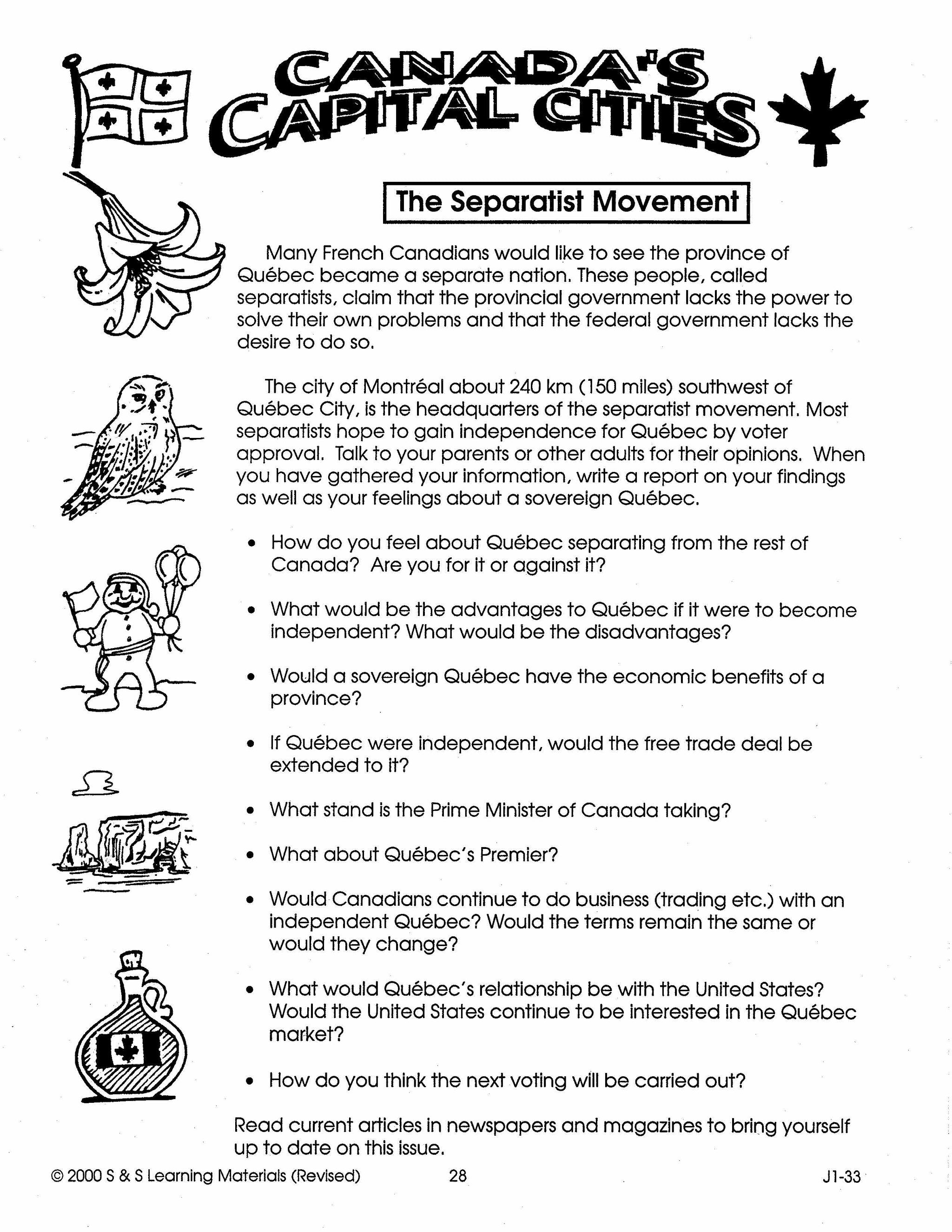 Canada's Capital Cities Grades 4-6