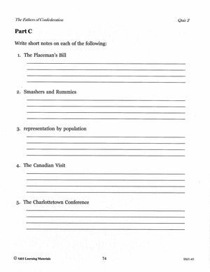 Canada's Fathers of Confederation Grades 4-8 Biographies and Follow-up Worksheets