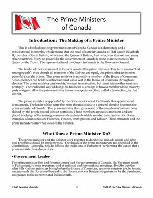 Prime Ministers of Canada Grades 4-8