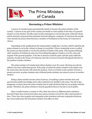 Prime Ministers of Canada Grades 4-8