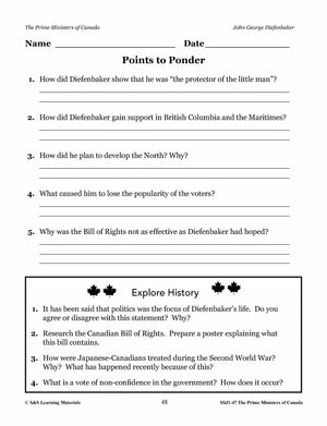 Prime Ministers of Canada Grades 4-8